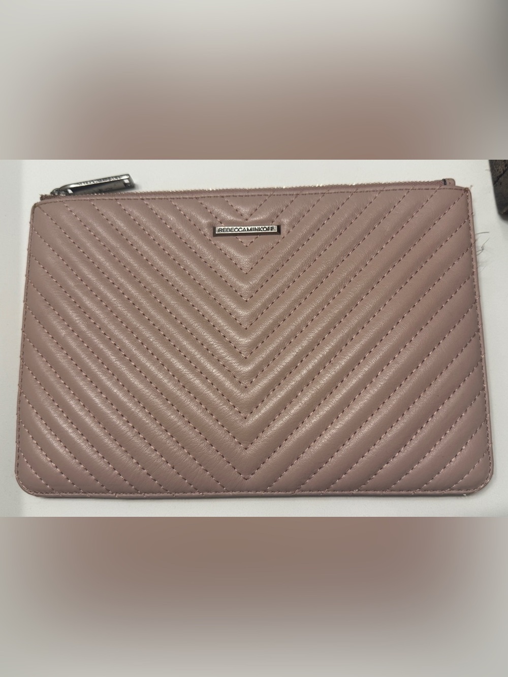 Rebecca Minkoff Quilted Wristlet in Dusty Rose